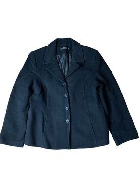 Arvida Petites Black Wool Cashmere Blend Blazer Jacket Size 14